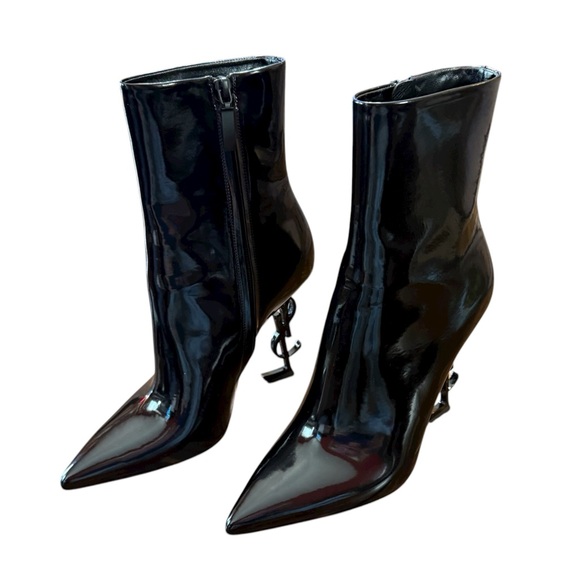 Saint Laurent Opyum 110 Patent Leather YSL Stiletto Heel  Boots NEW EU 39 US 9 - Picture 3 of 11